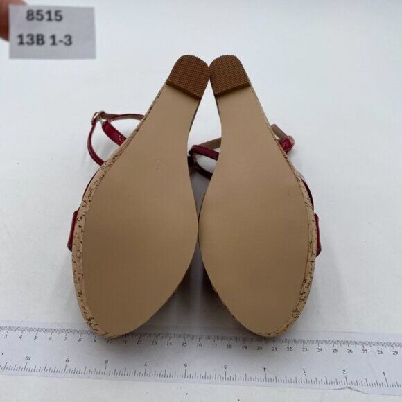 FSJ Women Peep Toe Platform Sandals Cork Wedge High Heel Ankle Strap Summer - Picture 6 of 7